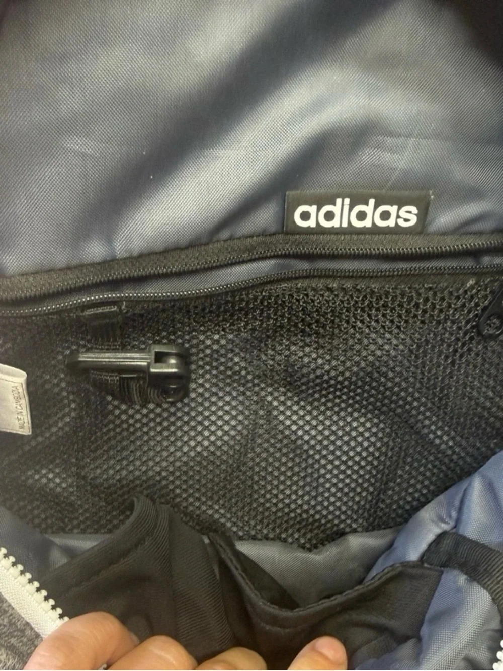 adidas Gray Heather Mini Backpack with White Logo and Gold Hardware - Picture 2 of 2
